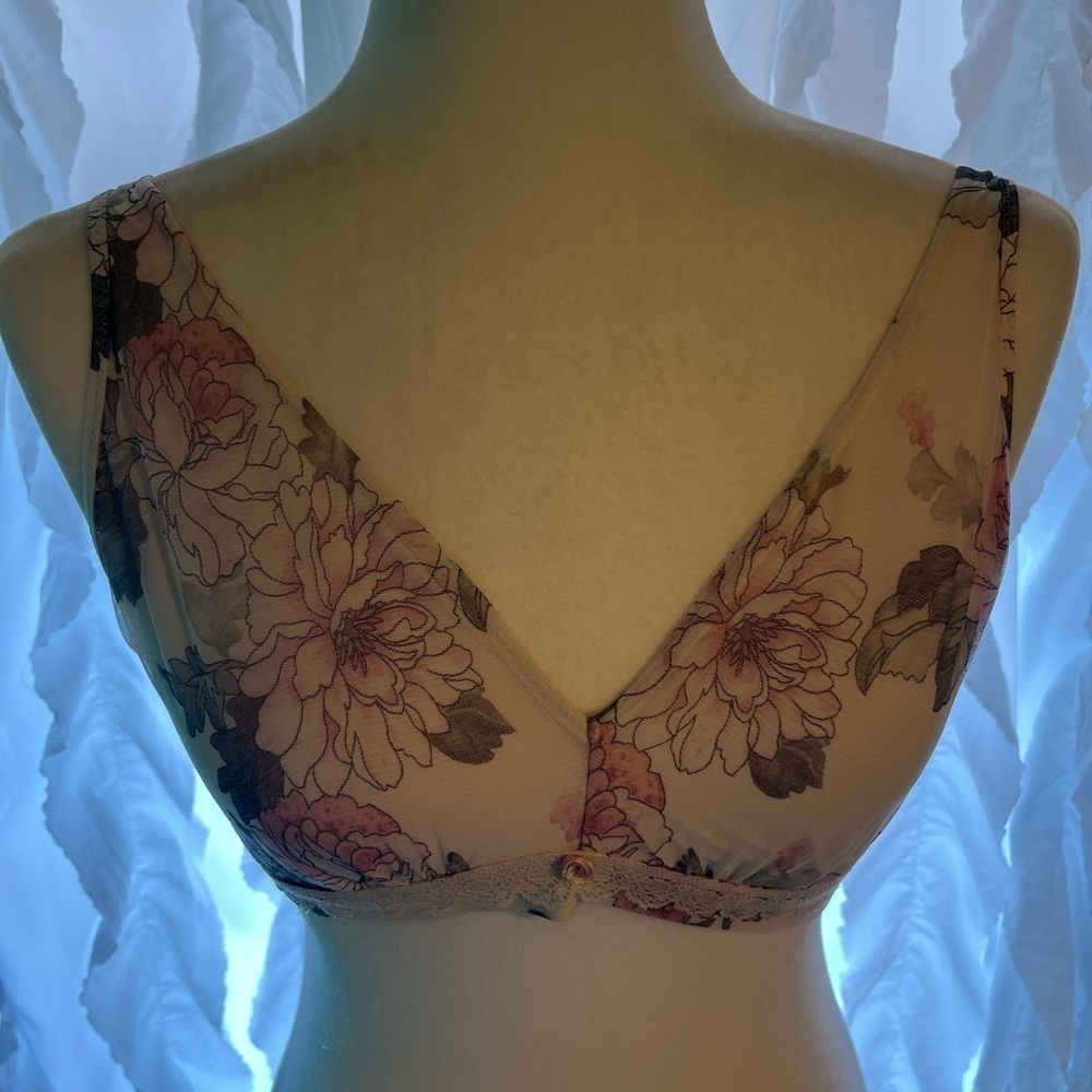 Floral Print Women's Intimate Bra - Picture 2 of 8